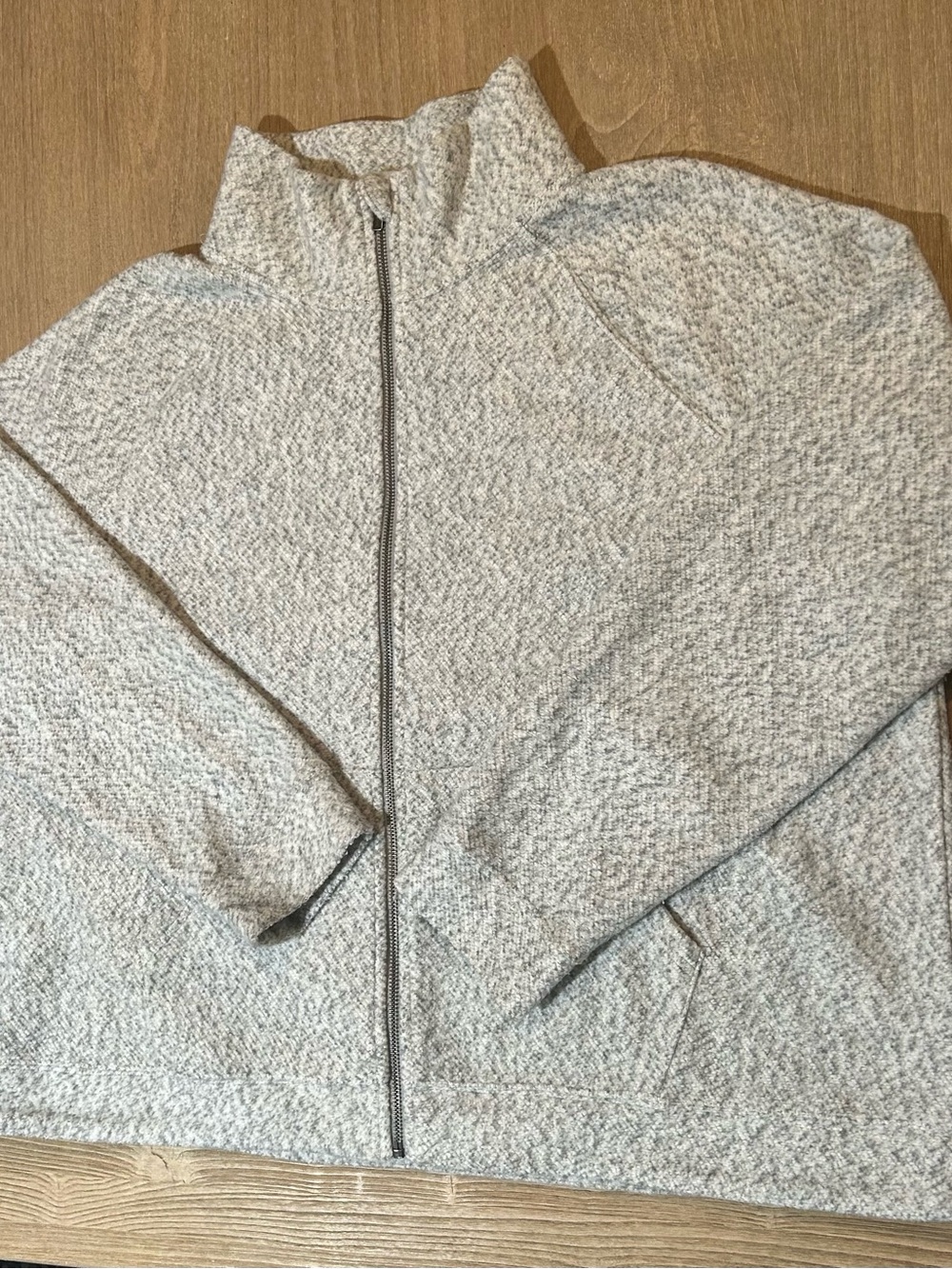 L.L.Bean Womens 2X Plus Sweater Fleece Jacket Full Zip Gray Cotton Blend